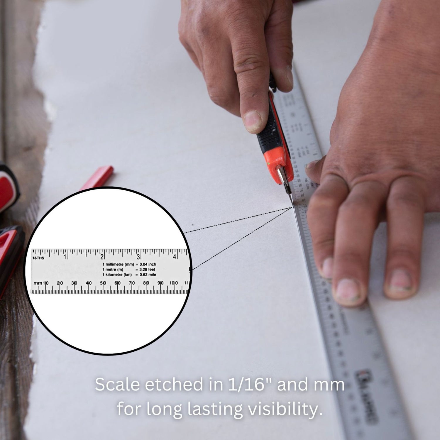 Kapro 306 Aluminum Ruler w/Conversion Tables-1/16 & mm