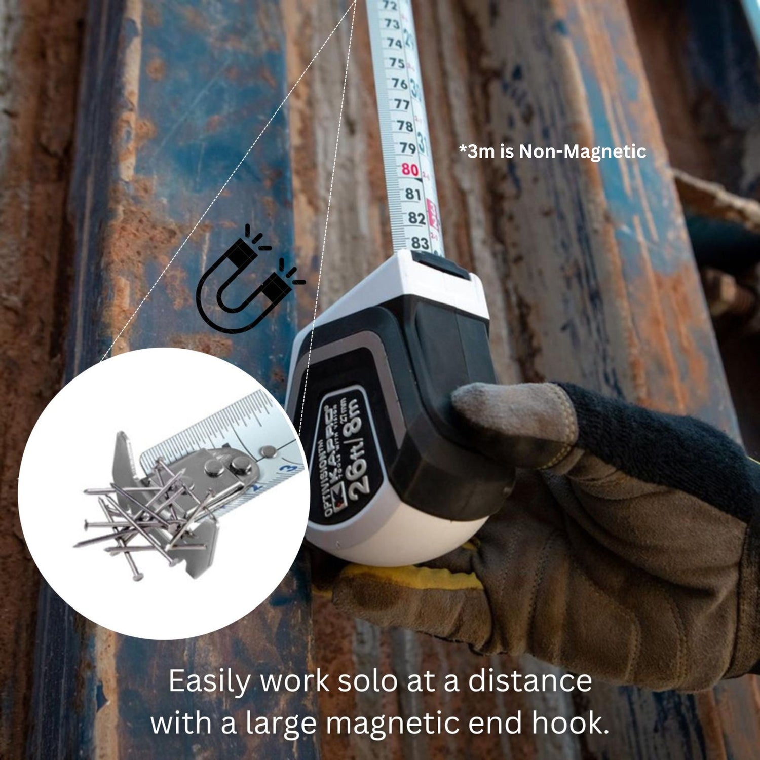 Kapro 510 Optivision™ Imperial/Metric Magnetic&Non-Magnetic Versions Tape Measure