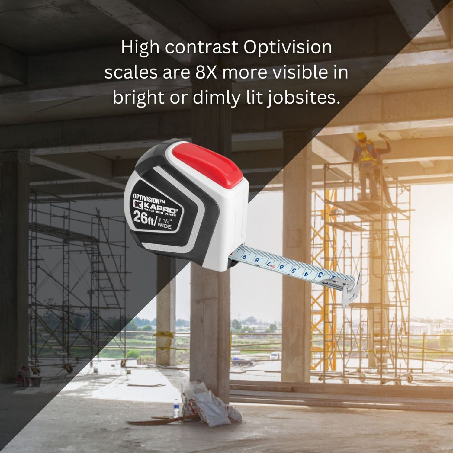 Kapro 510 Optivision™ Imperial/Metric Magnetic&Non-Magnetic Versions Tape Measure