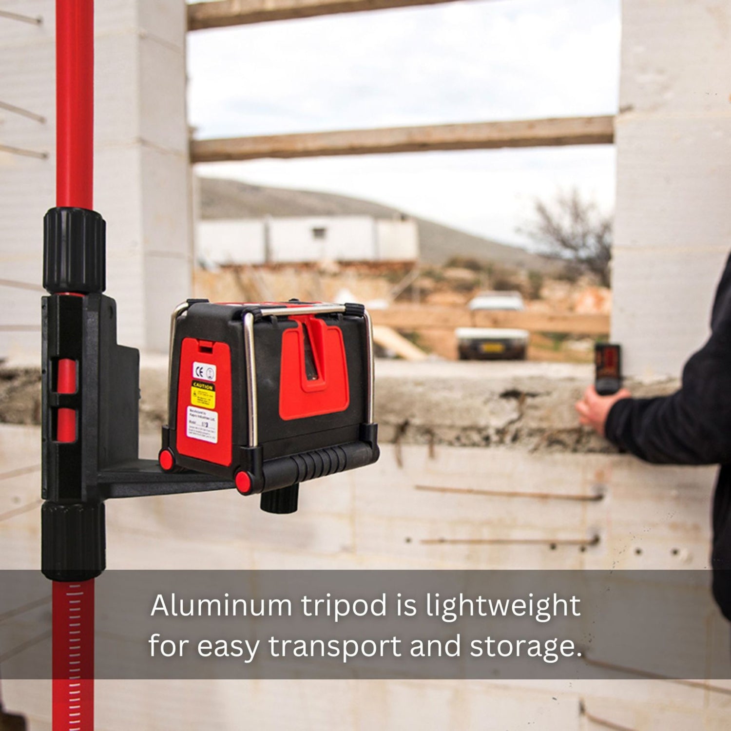 Kapro 886-58 Professional Tripod w/ Pole for Laser Levels - 1 Bracket