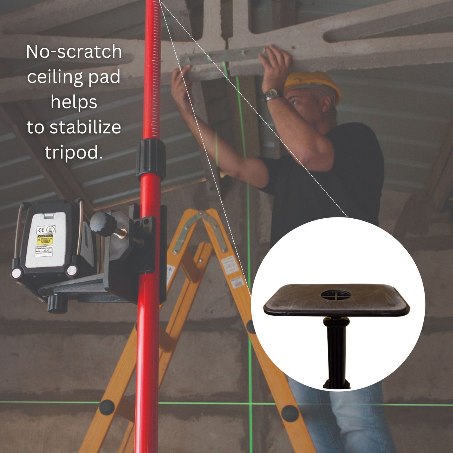 Kapro 886-58 Professional Tripod w/ Pole for Laser Levels - 1 Bracket