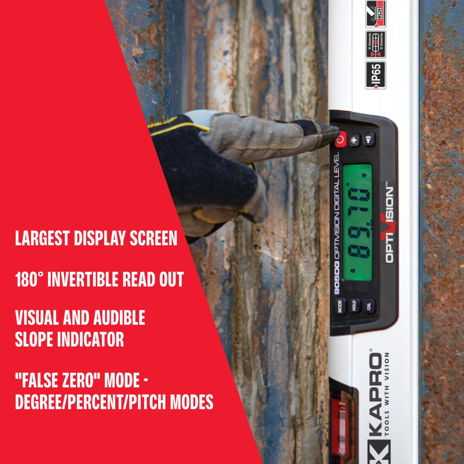 Kapro 905 Digital Condor™ Magnetic Digital Level IP65 w/OPTIVISION™