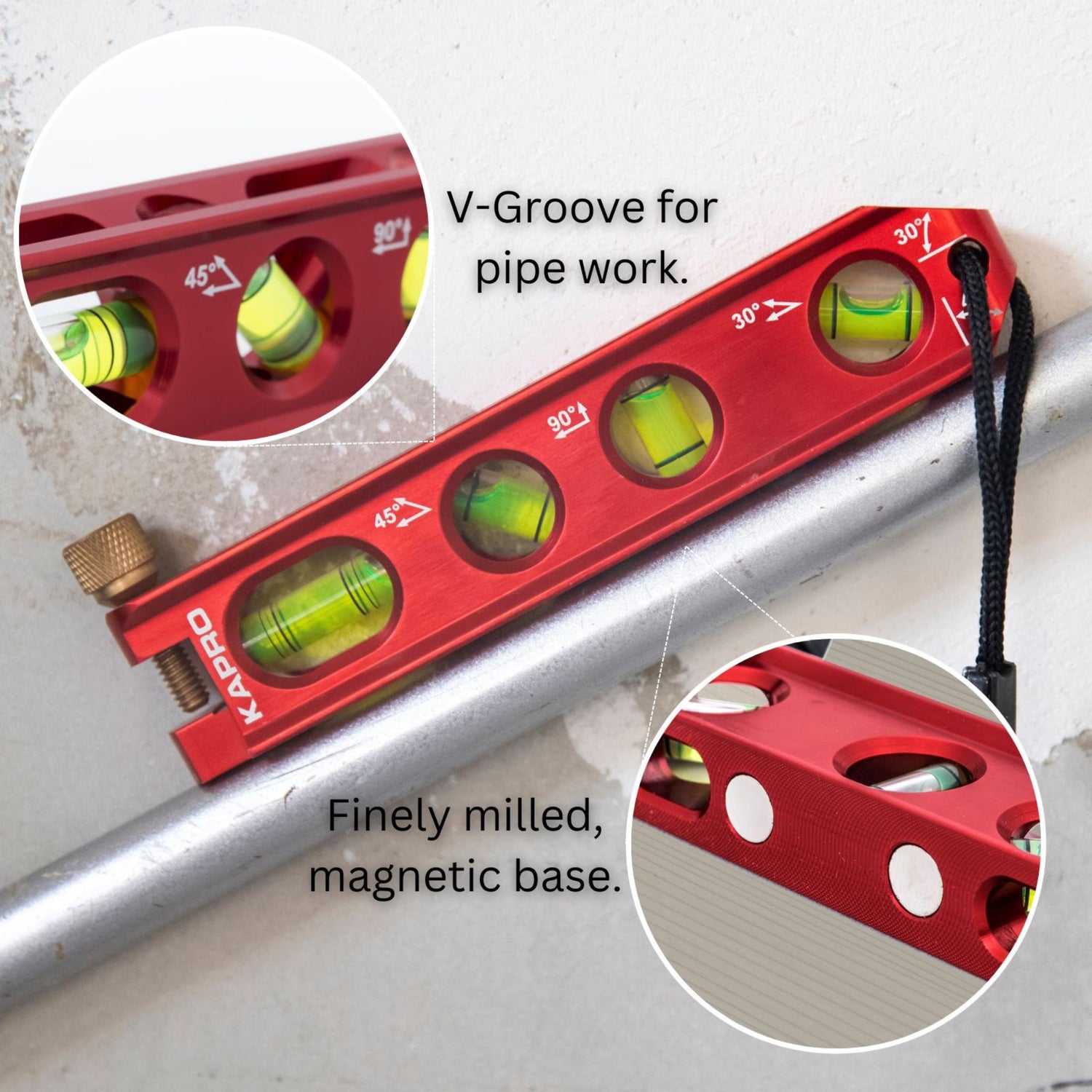 Kapro 926M PipeMaster Magnetic Electrician Billet Level + No-Dog
