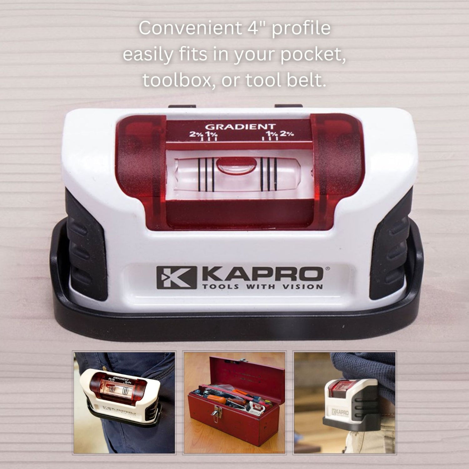 Kapro 946M Smarty Magnetic Cast Pocket Level Optivision™