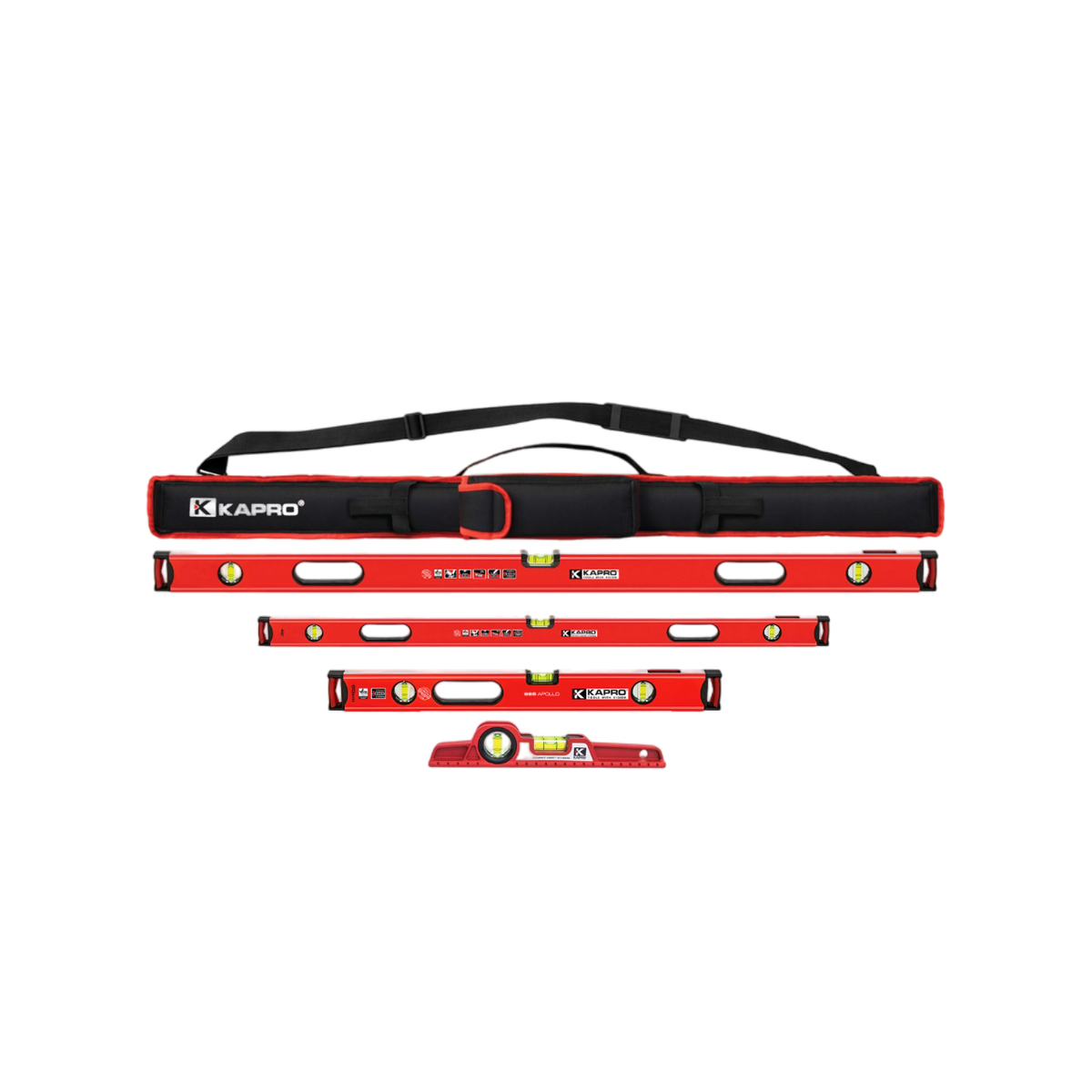 Kapro Level Set Apollo 3 Box & 1 Torpedo Level Set w/ Bag - shop-kapro