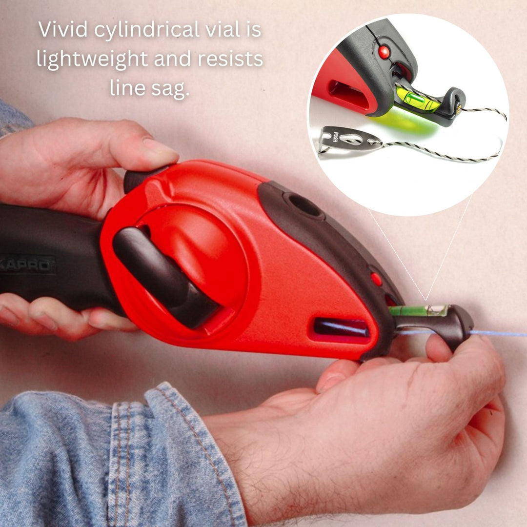 Retractable Line Level Kapro 214 Sure Grip Chalk Line w/Retractable Line Level – shop-kapro