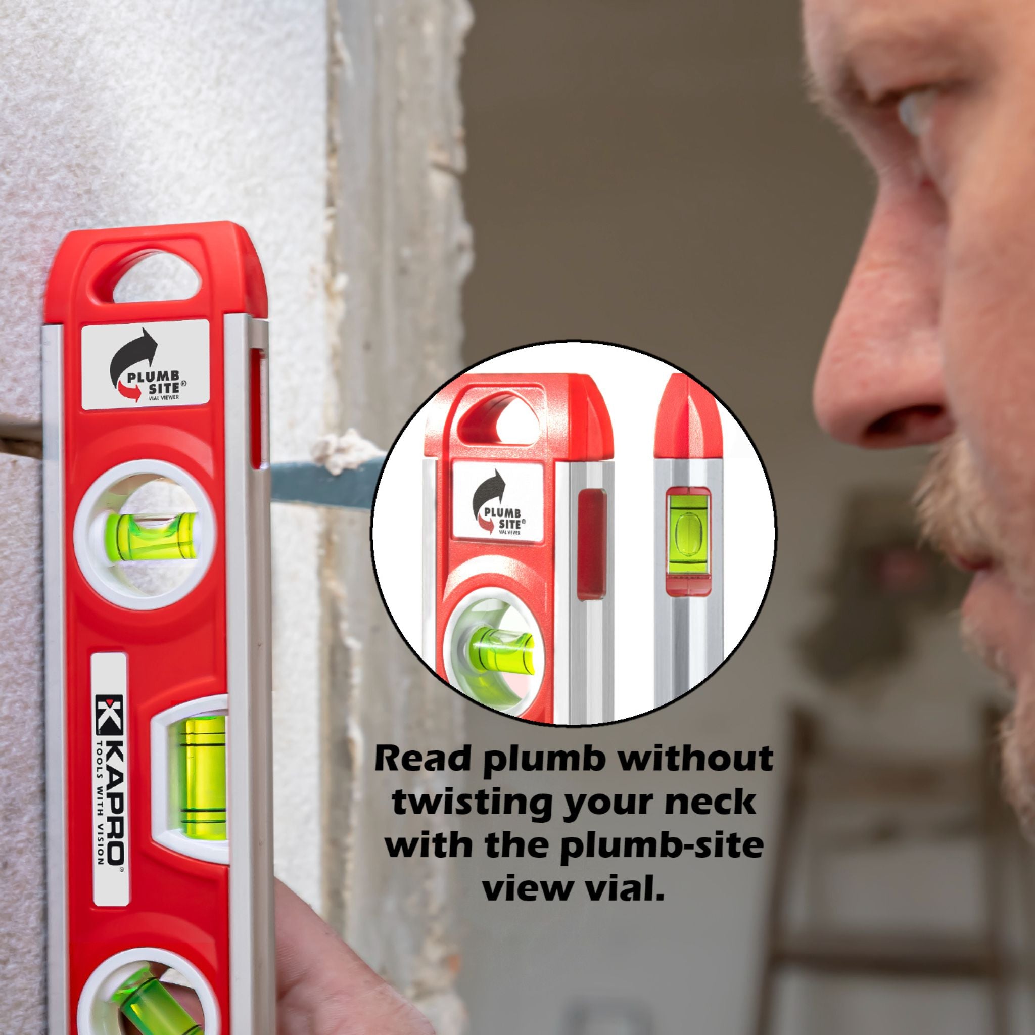 Kapro 231V Magnetic Aluminum Torpedo Level with Plumb-Site - 9