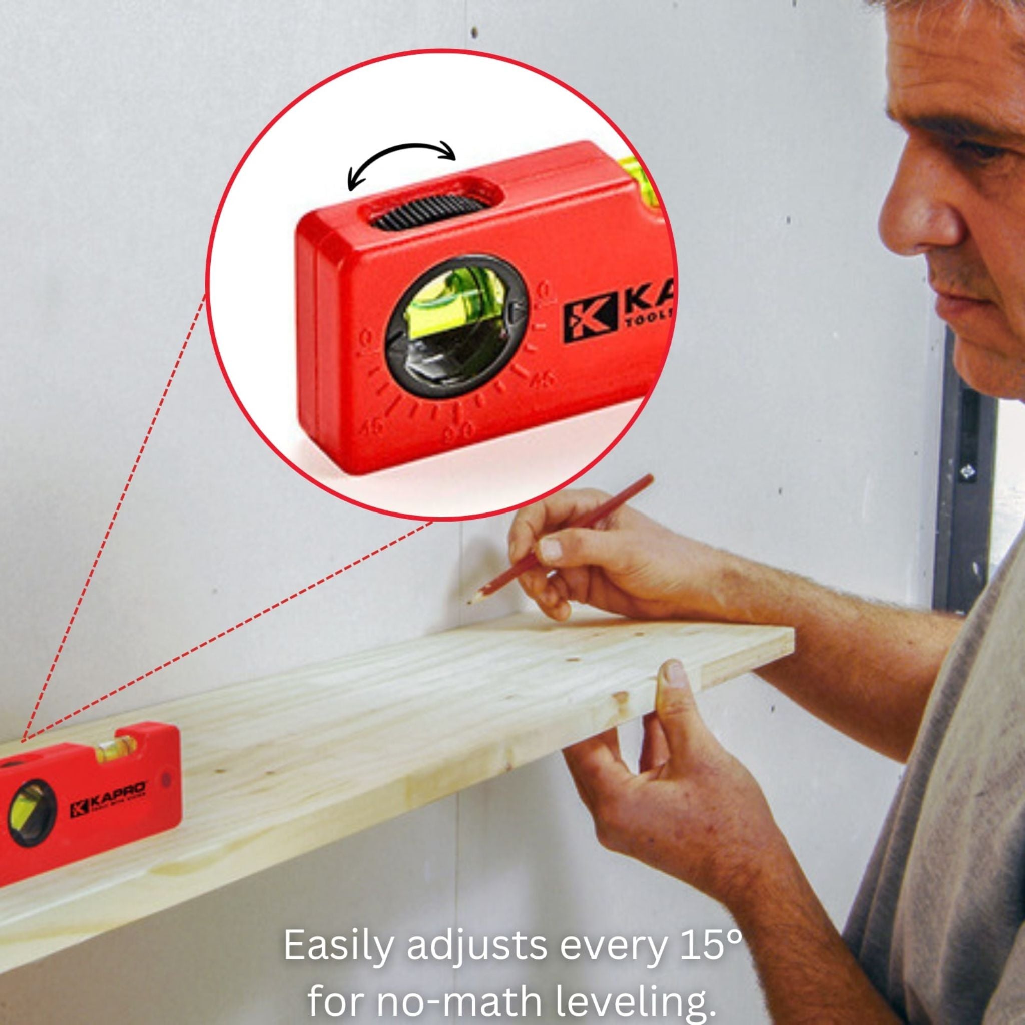 【CPH】575tc SMALL/MEDIUM Kapro 245 Mini Level w/Angle Finder with Top Scroll