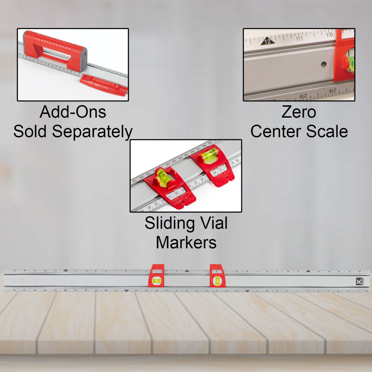 Kapro 314 Set & Match Ruler with Sliding Vials with English Graduations 1/8