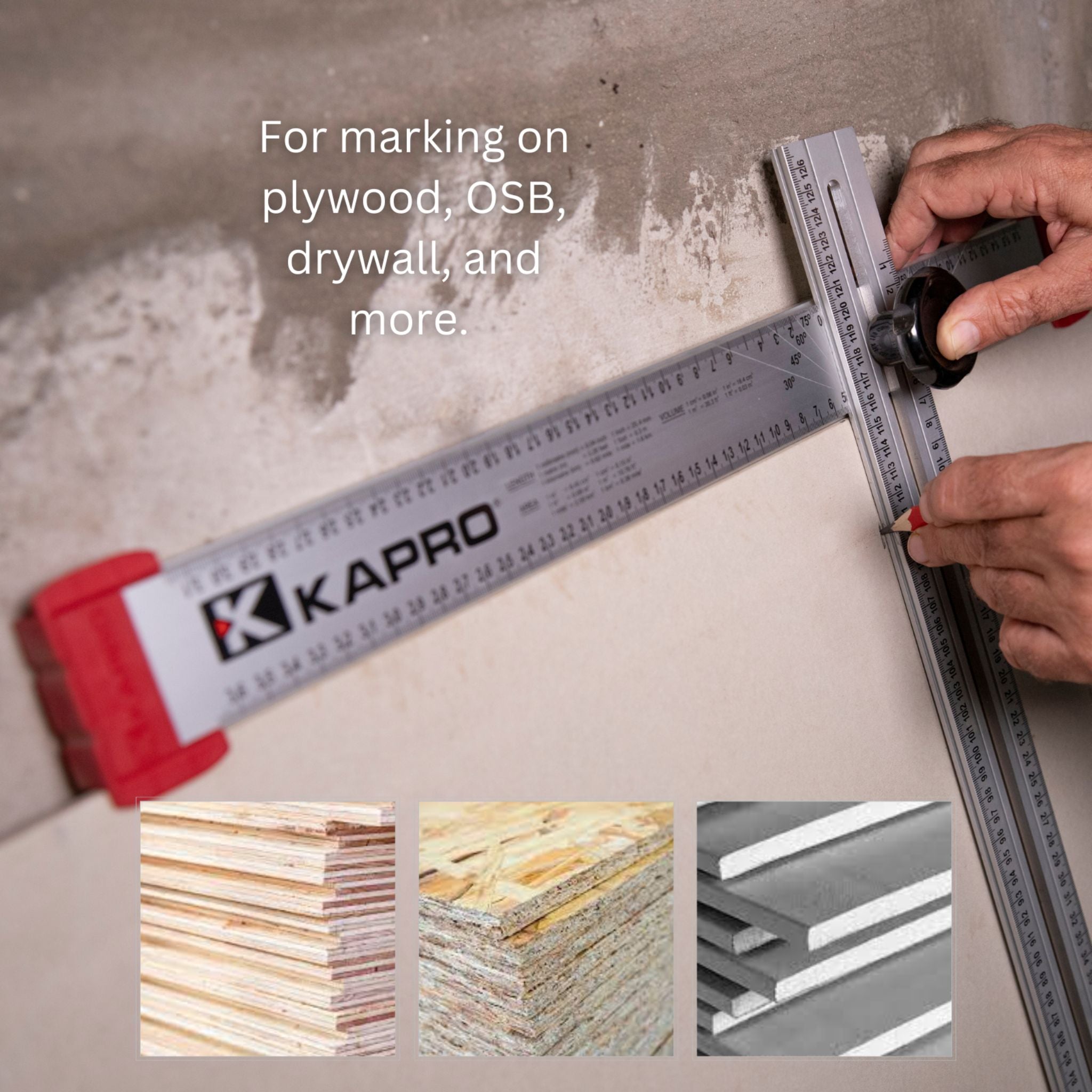 Kapro 317 Adjustable Drywall T-Square + Hands-Free Ledge