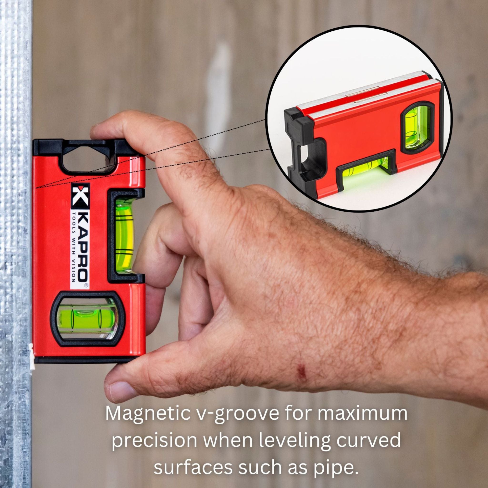 Kapro 771M TWIN Magnetic Heavy Duty Toolbox Level + V-Groove Base