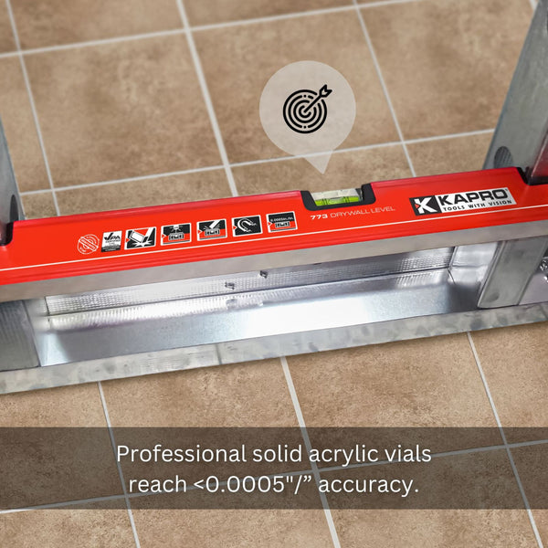 Kapro Drywall Set - Stud Level, Adjustable T-Square, and Tape Measure