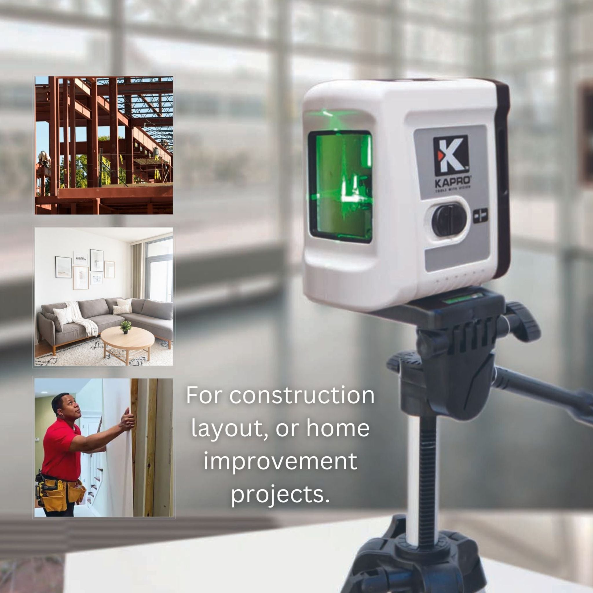 Kapro 862 GREEN Pro Laser® Cross Line Laser With Manual Mode