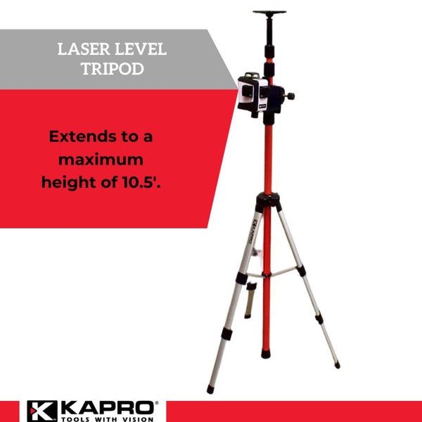 Kapro 886-58 Professional Tripod w/ Pole for Laser Levels - 1 Bracket
