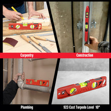 Load image into Gallery viewer, Kapro 923 Professional Cast Aluminum Torpedo Level with Plumb Site® 10&quot;
