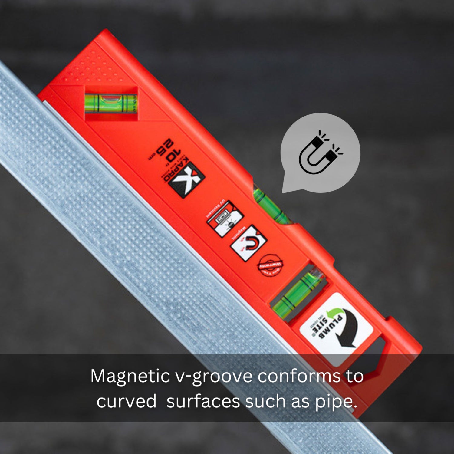 Kapro 929 - Magnetic Toolbox Level + Plumb Site® - 10