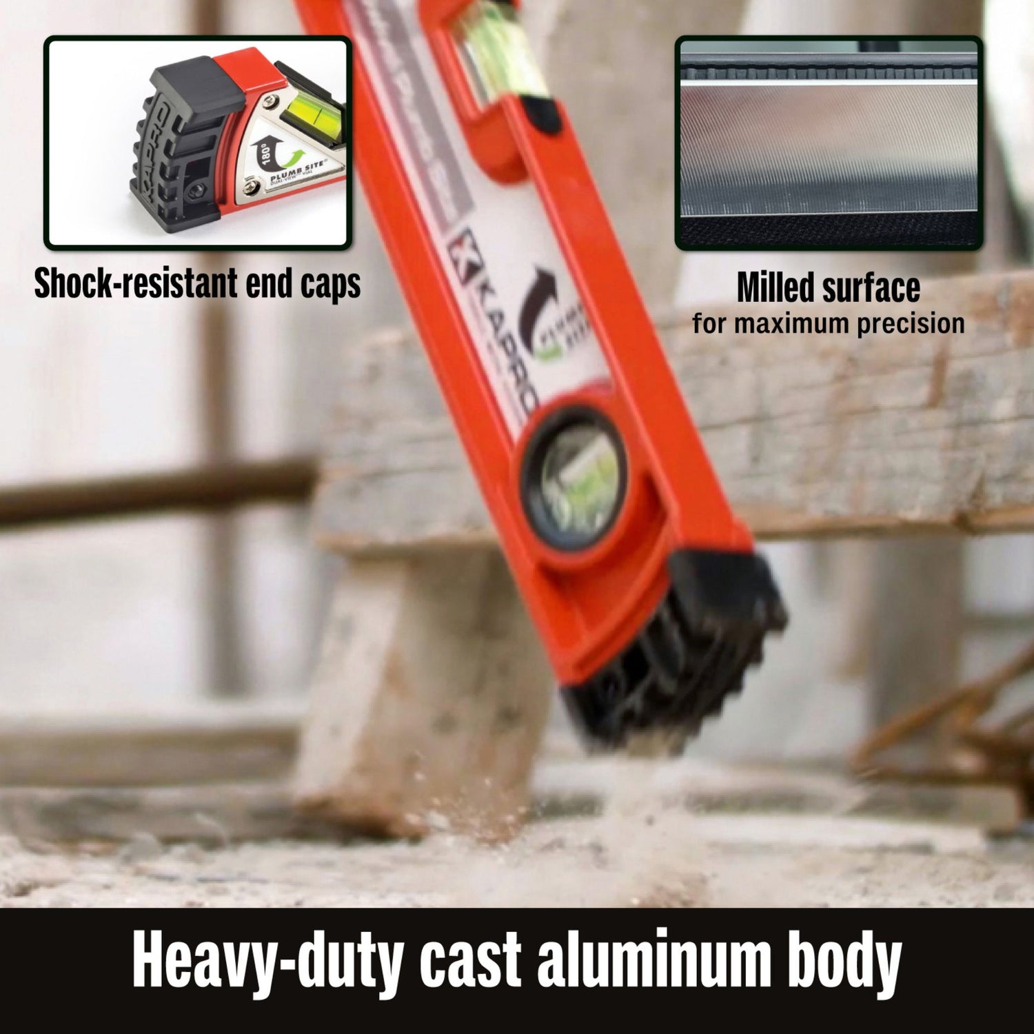 Kapro 950 Heavy Duty Cast Level w/Swivel Plumb Site®