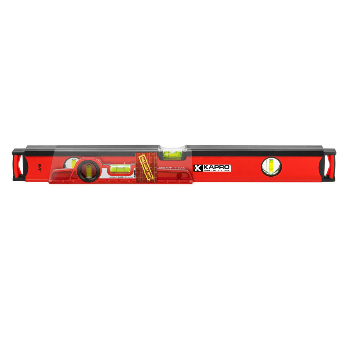 Kapro 48 Inch Titan Masons Level With Striking Cap - Shock Absorbing, Magnified Vial, VPA Certified