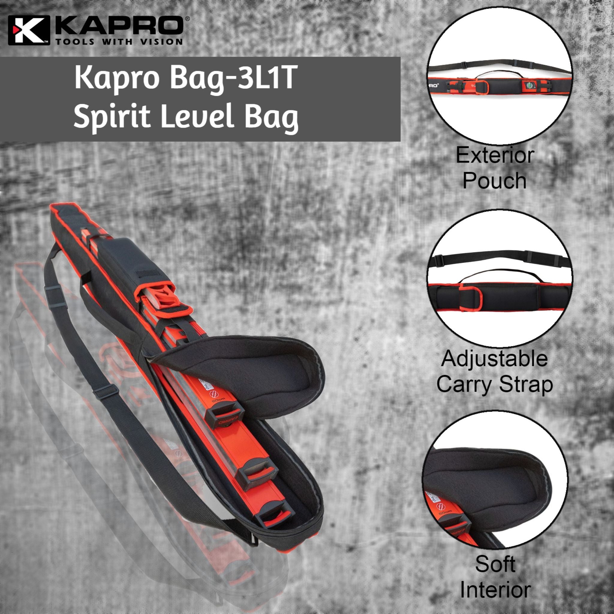 Kapro Level Bag-3L1T - 3 Level + 1 Toolbox Level Carry – shop-kapro